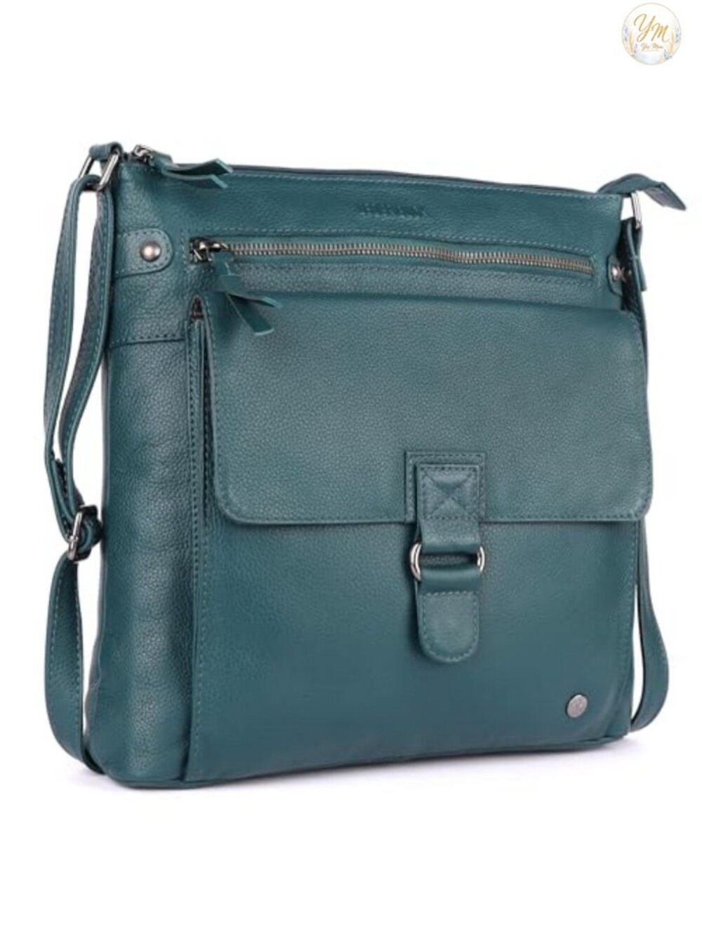 Genuine Leather Crossbody Bag Large Triple Zip Sling Shoulder Purse